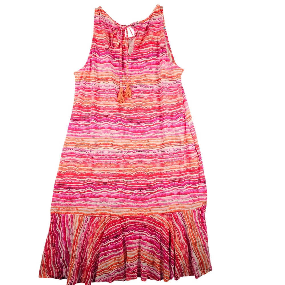 Tommy Bahama  Rainbow Hi Neck Spa Dress L Paradise Coral Pink Orange SS500031 - Picture 6 of 7